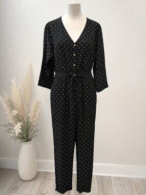 🖤 Polagram Black Polka Dot Jumpsuit | Size Large 🖤